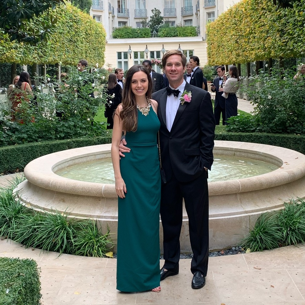 Marchesa Green halter beaded gown size 0